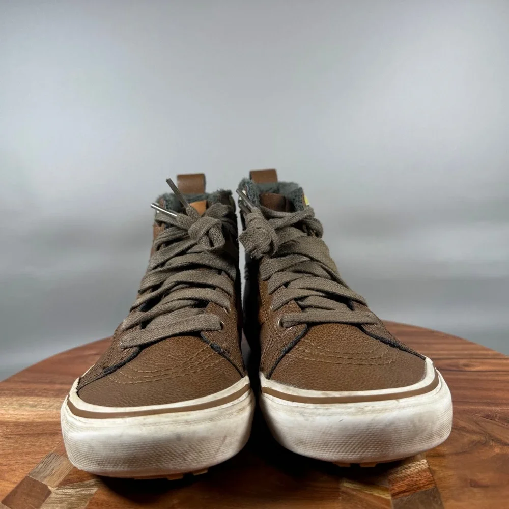 Vans Sk8-Hi MTE Brown Camo Faux Leather High Top Sneakers Kids Size 2.5